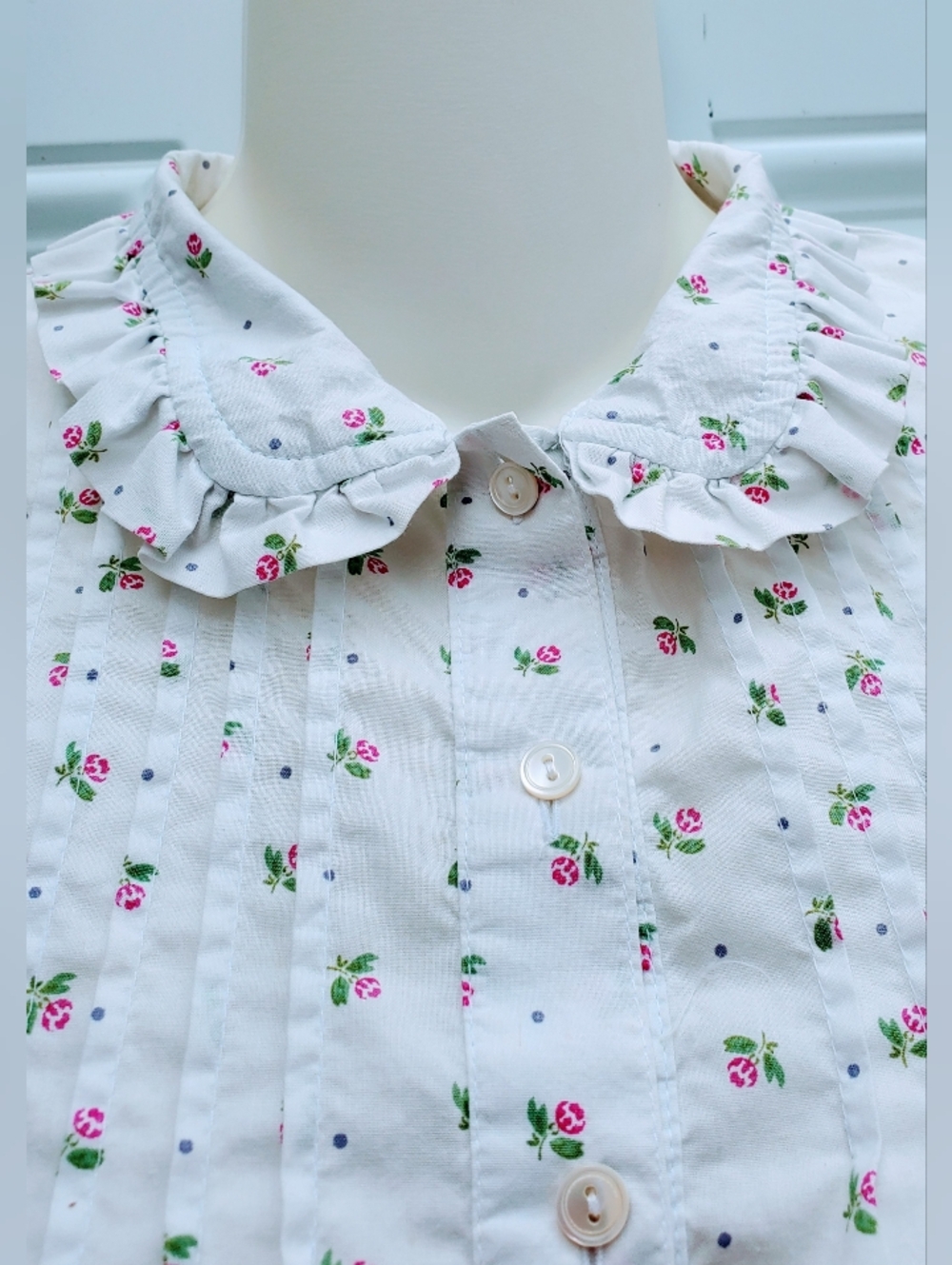 Vintage 80s LAURA ASHLEY Pintuck Blouse - Picture 2 of 7